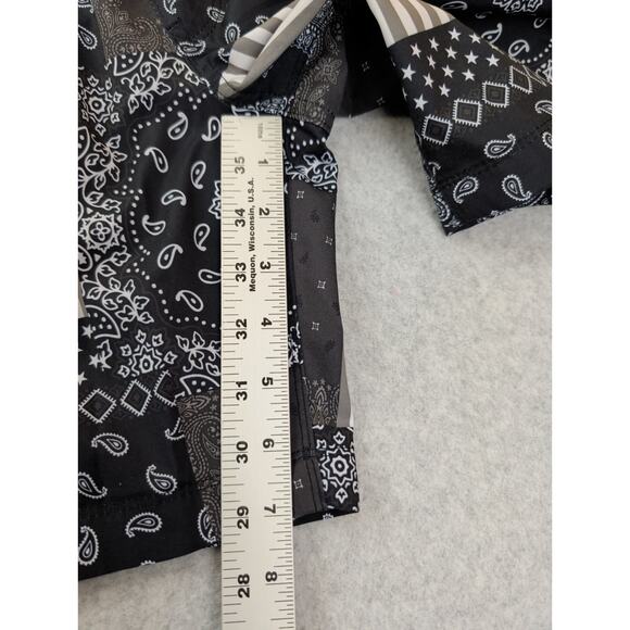 Hurley Mens Board Shorts Swim Trunk MED Black Patchwork Paisley Drawstring Lined - Picture 3 of 7